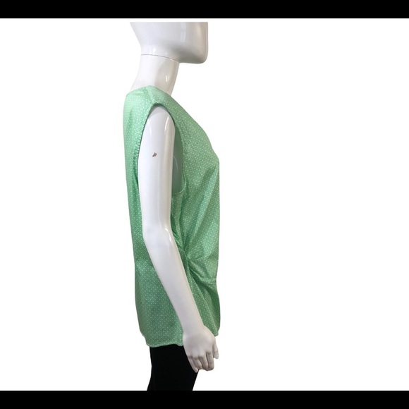 New York And Company Women Size M Top Sleeveless V Neck Cross Body Blouse Green - Picture 7 of 13